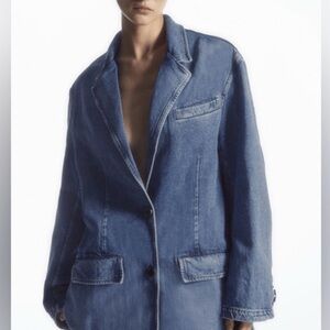 COS Denim Button-Front blazer Jacket - Blue sz6